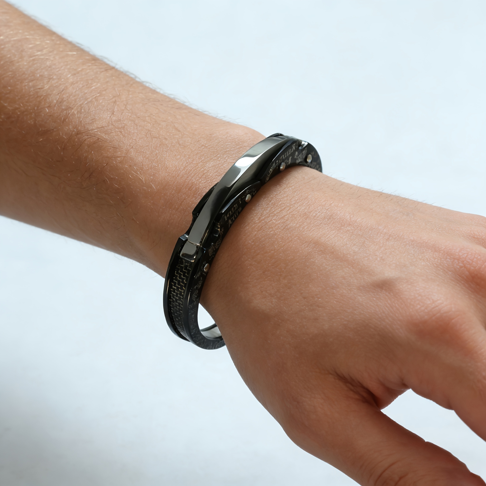Men's 304 Stainless Steel Open Bangle, Punk Street Style